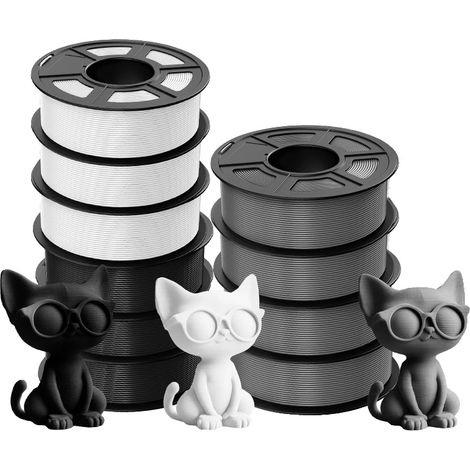 Filamento de alta resistencia para impresoras 3D, compatible con la mayoría de las impresoras, PLA PLUS 3BK 3WT 4GY (1/2)
