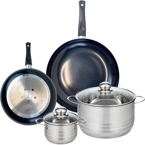 Ensemble de 2 Poêles de cuisson 24 et 32 cm et 2 faitouts 14 et 24 cm Elo Prima Brillant (1/5)