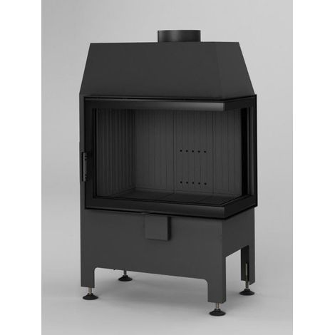 Estufa de leña de esquina Heatro 55L/P negro - 67cm - Ángulo: Derecho (1/4)