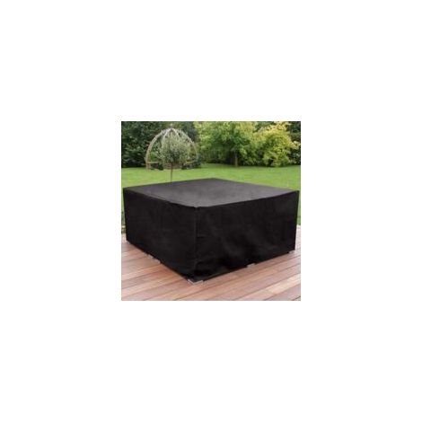 Housse de Protection Salon de Jardin, OxfordFabric 210D Bache de Protection étanche d'extérieur avec Anti UV Revêtement Intérieur, Cube 126 x 126 x 74 cm,Noir (1/4)