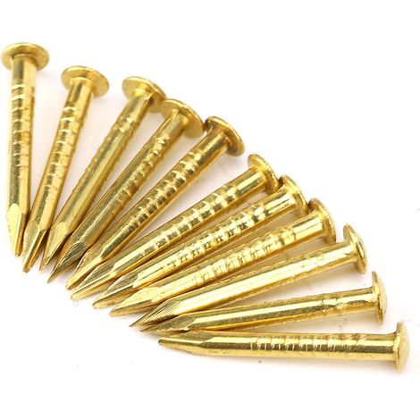 Charnière de meubles en laiton, clous à tête ronde, accessoires de quincaillerie, longueur 10mm/15mm/18mm/22mm 15mm, 100 pièces (1/5)