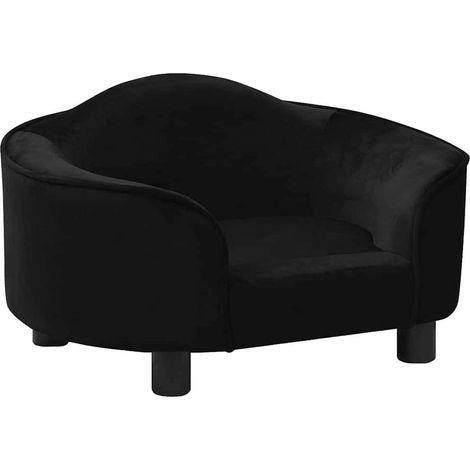 vidaXL Sofá para perros felpa negro 67x47x36 cm (1/2)