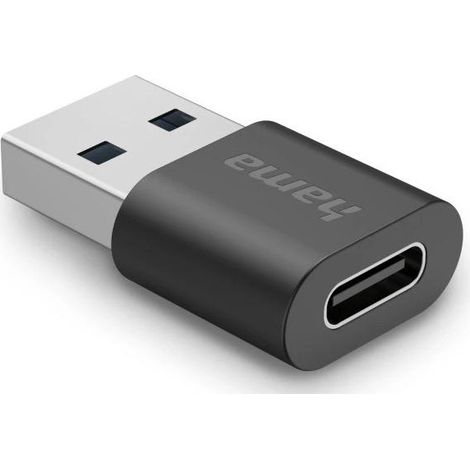 Hama USB-Adapter, USB-A-Stecker - USB-C-Buchse, USB 3.2 Gen2, 10 Gbit / s