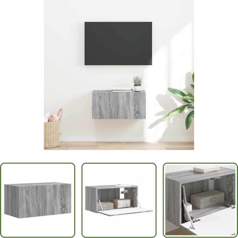 Holzwerkstoff - TV-Wandschrank Graues Sonoma 60 x 31 x 29,5 cm Holzwerkstoff (1/5)
