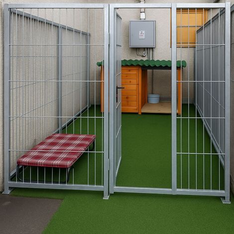 Box per cani in rete da esterno con zincatura a caldo da 400x200x altezza 180 cm (1/5)