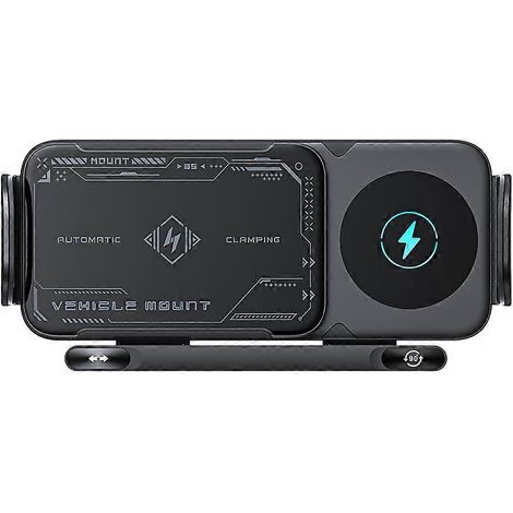 Support de téléphone pliable pour voiture, chargeur sans fil, support universel pour téléphone, chargeur électrique rotatif à induction (1/5)