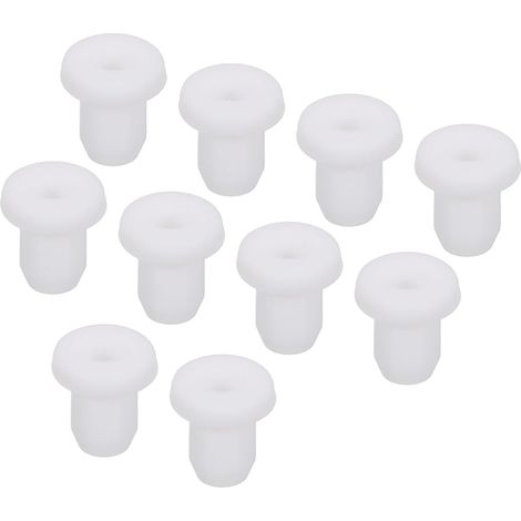 20Pcs Passe-Câble en Caoutchouc T-Forme Diamètre Installation 5mm, ID 3mm, Hauteur 8.5mm Passe Fil Rondelle Caoutchouc Bouchons de Trous Flexibles pour Orifices de Câbles, Blanc