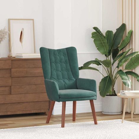 Silla Relax Verde oscuro 63 x 67 x 94 cm Terciopelo vidaXL (1/5)