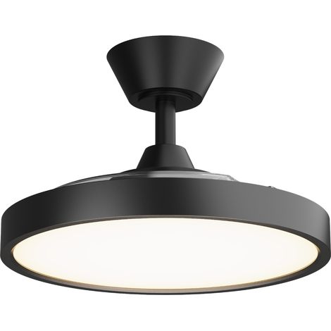 Ventilateur de plafond BOMBAY noir – Pales rétractables, lumière CCT dimmable, design minimaliste (1/5)