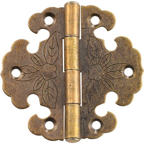 pezzi di cerniere per mobili vintage, scatola portagioie con perline in ottone per ante di mobili, accessori regalo per ferramenta di mobili in legno (1/4)