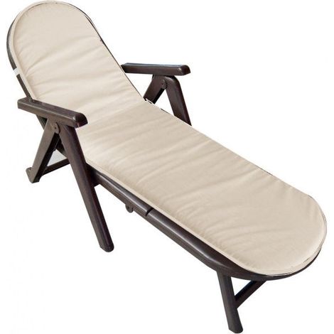 Lettino da spiaggia Cayman 84x74x19 cm con cuscino in wengè
