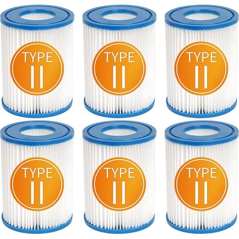 Cartouches filtrantes de Rechange compatibles avec Best-Way Type II 58094 Le Filtre de Piscine Gonflable, Compatible avec Lay-Z Spa Le Filtre de Bain à remous, 4,2", 5,4", Lot de 6 (1/5)