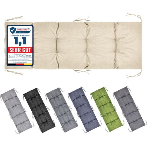 Garronda Coussin Exterieur Impermeable 160x50 cm pour Banc de Jardin Canapé Extérieur et Balancelle Coussins d'Assise Résistant UV pour Terrasse Balcon et Intérieur avec Cordons GD-0219 Cappuccino