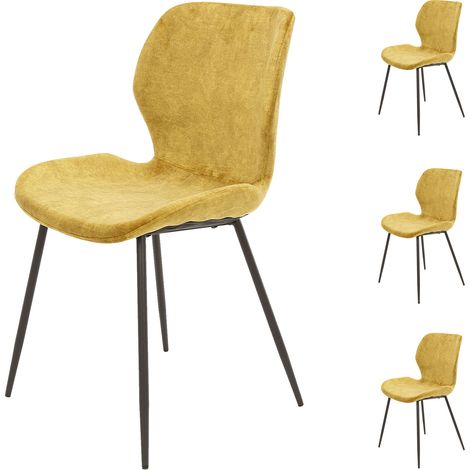 Lot de 4 chaises repas en velours doré - SORAYA (1/3)