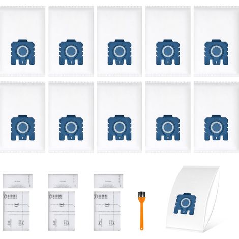 10er-Pack GN Staubsaugerbeutel, kompatibel mit Miele Hyclean Pure 3D Beuteln  für Staubsauger der Serien Classic, C1, Complete, C2, Complete, C3, S2, S4, S5, S6 und S8, Ersatzstaubbeutel mit 6 Filtern (1/5)