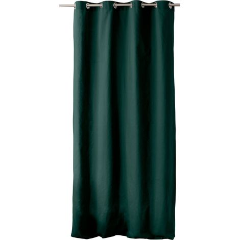 Rideau à oeillets 135 X 240 cm LOLA 100% coton coloris VERT FONCE