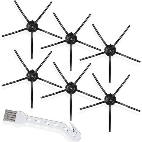 6er-Pack Seitenbürsten für Roborock S7-Serie, S6/S5/S4/E-Serie, Schwarz
