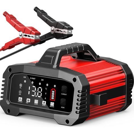 12V/24V Chargeur de Batterie Intelligent, Charger Battrie Voitures avec Automatique Réparation et Écran LCD, Maintien Chargeur pour Voiture Moto Camion,AGM,Gel,SLA, 25A (1/5)