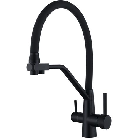 Grifo de cocina WEZER INX4A-08-BLACK con conexión para filtro de agua. (1/2)