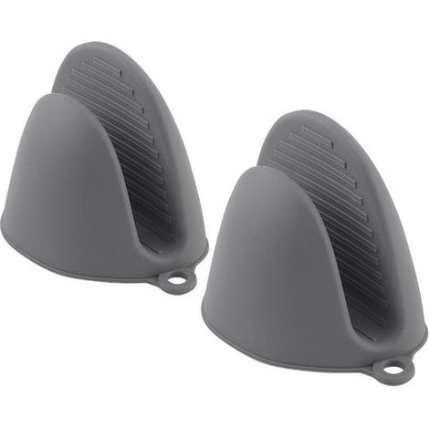 Gant de cuisine en silicone épais et résistant à la chaleur (gris) pour la cuisson, la pâtisserie, les grillades et le barbecue.