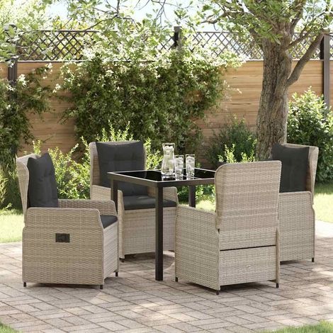 Ensemble de salle à manger pour jardin 5 pcs-Salon de jardin Gris clair 970022 (1/5)