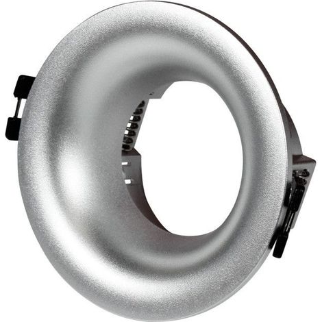 Support spot encastré pour ampoule GU10 / MR16 - Coupe Ø70mm - Argent (1/5)