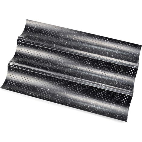 Backblech für 3 Baguettes in Schwarz-Grau - 3 Fächer