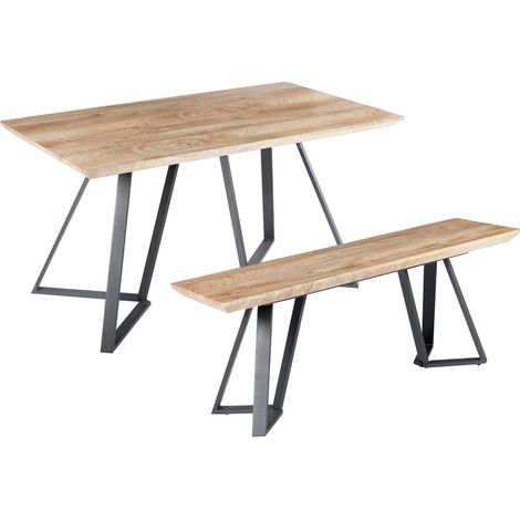 Set di mobili da pranzo Gambe in metallo Piano in MDF Tavolo da pranzo Panca Upton