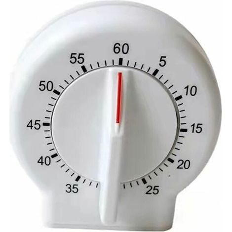 Küchentimer, gut lesbarer mechanischer 60-Minuten-Timer (weiß) (1/4)