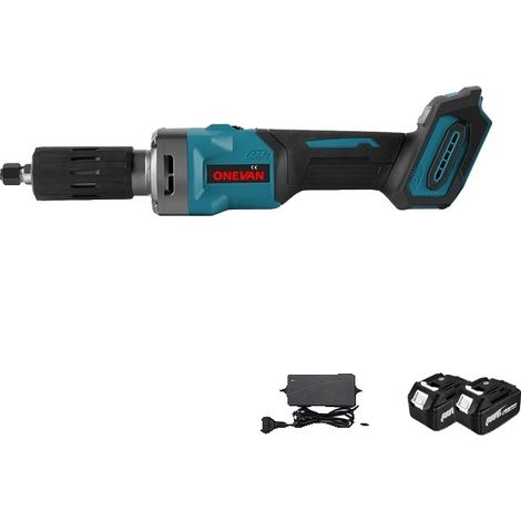 Meuleuse droite, moteur sans balais, réglages de vitesse ajustables, 2 Batterie Prise EU (1/2)