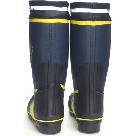 Bottes en caoutchouc à semelle en acier, imperméables, surchaussures de travail pour l'extérieur, bleu, gris, jaune HH025 LL, pointure 43-44 (1/5)
