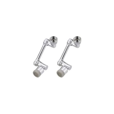 Lot de 2 rallonges de robinet pivotantes à 1080°, rallonge universelle pour crédence de cuisine et de salle de bain, rallonge de robinet à double position (1/3)