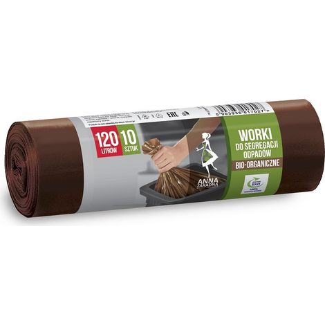 Sacs de tri des déchets organiques 120 l, lot de 10, marron, ANNA ZARADNA