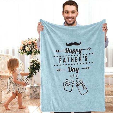 Personalisierte, weiche Polyesterdecke für Papa, 150 x 200 cm – leichte und vielseitige Kuscheldecke (1/5)