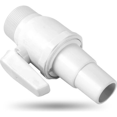 SP0729 Robinet à boisseau sphérique 2 voies de rechange compatible avec filtre de piscine Hayward 3,8 cm MIP x 3,8 cm 3,2 cm Plastique ABS non corrosif Pression maximale 50 PSI Blanc 1 paquet (1/5)
