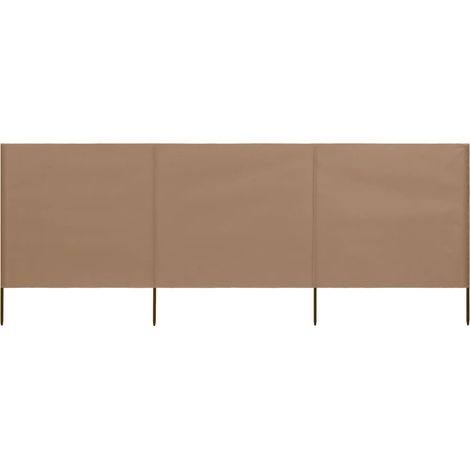 vidaXL 3-panel Wind Screen Fabric 400x80 cm Taupe