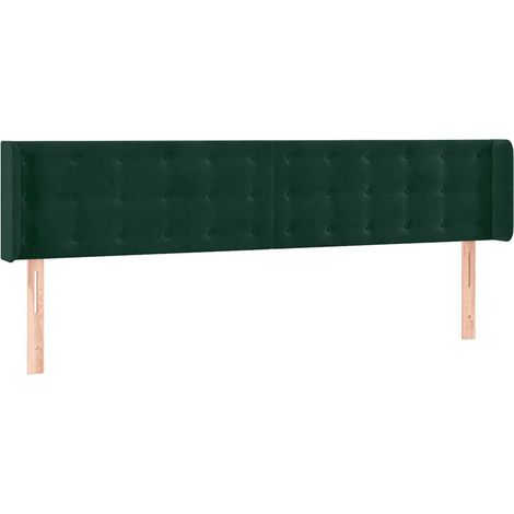 Maison Exclusive - Testiera ad Orecchio Verde Scuro 183x16x78/88 cm in Velluto