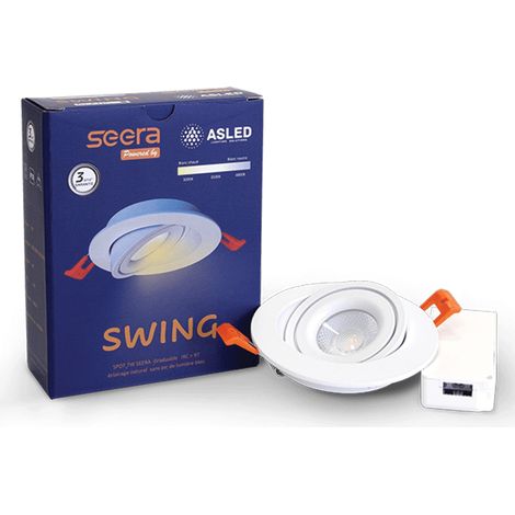 SPOT SWING BLANC 5W A 8W SEERA ZIGBEE 3000-4000K ASLED SWI7WSEEZIG