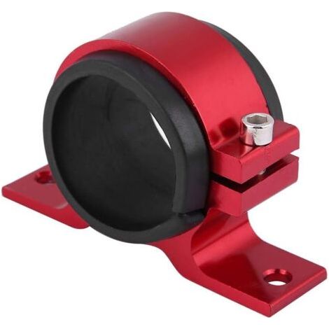 Support de Pompe à Carburant en Alliage d'alu Minium Pince de Filtre Universal Support de Fixation de Pompe à Huile Socle de Fixation à Filtre Unique(Rouge) Support Pompe à Essence 50mm Support Pompe (1/4)
