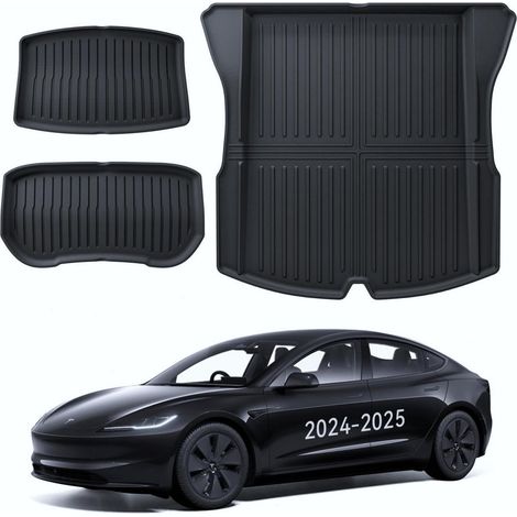 Kofferraummatten 3-teilig für Tesla Model 3 2024-2026 Allwetter TPE Wasserdicht (1/5)