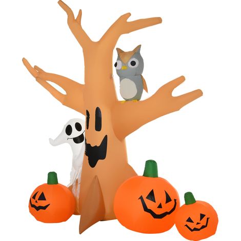 Halloween Aufblasbares Spukgespenst Luftfigur Aufleuchtend Deko 120/ 240 cm (Aufblasbarer Spukbaum) (1/5)