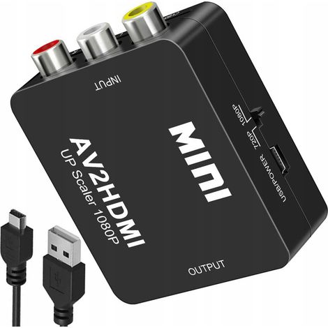Adaptador convertidor AV RCA cvbs cinch a hdmi 1080p Koanni (1/5)