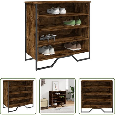 Schuhregal Räuchereiche - Schuhregal Räuchereiche 80x38x78 cm Holzwerkstoff (1/5)