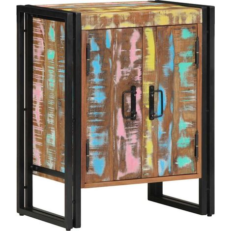Schuhschrank Mehrfarbig 56 x 35 x 70 cm Massivholz Altholz