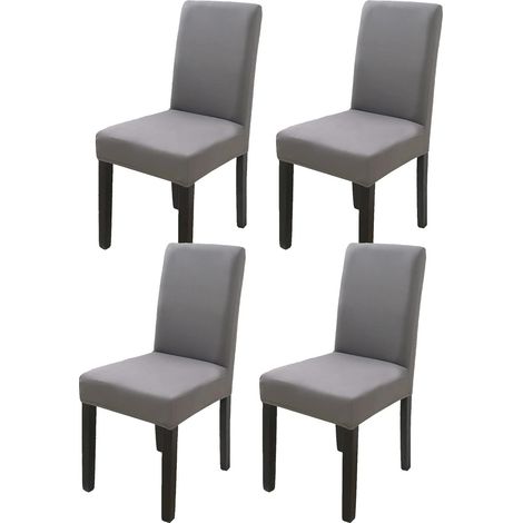 Stück dunkelgraue Stuhlhussen mit hoher Rückenlehne, 38 x 38 x 47 cm, modern, elastisch, waschbar, für Esszimmer und Küche (1/5)