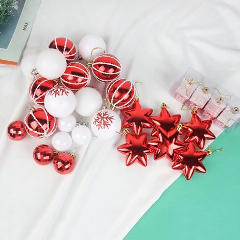 28-teiliges Weihnachtskugel-Geschenkset, Christbaumschmuck zum Aufhängen, Partydekoration, neues festliches 28-teiliges Set (1/5)
