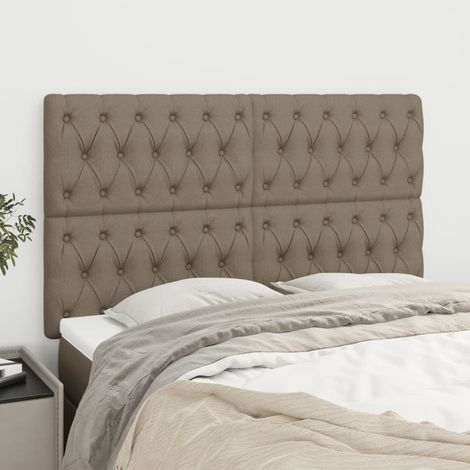 Tête de lit Taupe 160x7x118/128 cm Tissu (1/5)