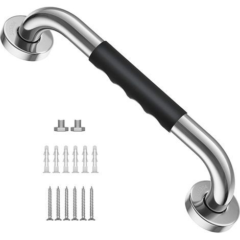 Barre d'Appui WC, 40cm Antidérapante Barre d'Appui de Salle de Bain, Barres Douche Baignoire Main Courante Inoxydable Maintien Poignée Douche Âgées/Handicapées/Enfants/Enceinte (1/5)