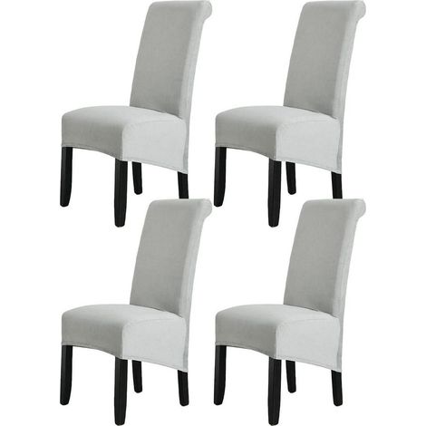 Samt Stuhlhussen 4er Set, abnehmbar & waschbar, für Esszimmerstühle (1/5)