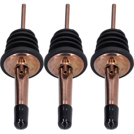 10 Bouchons Verseurs Inox pour Bouteilles de Vin, Stop-Gouttes Bar, Outil Barman Cuisine, Capsule Courte Noir Doré Rose (1/5)